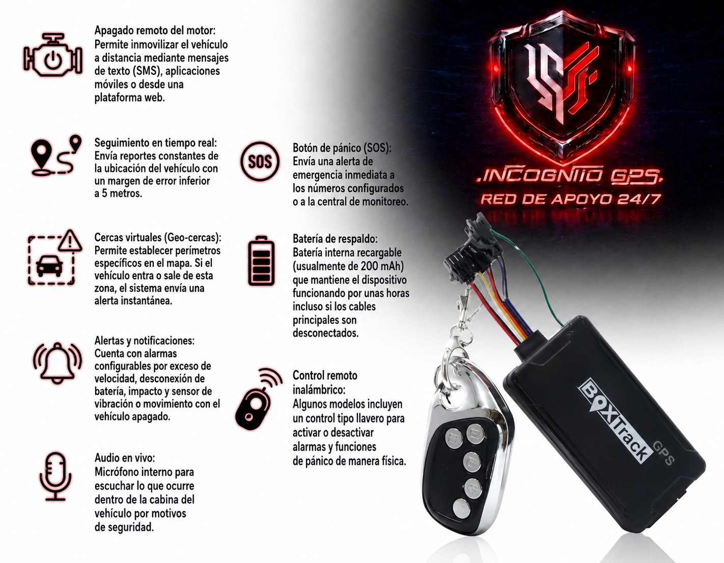 GPS MOTO/CARRO 4G TIEMPO REAL BOTON DE PANICO Y APAGADO INALAMBRICO